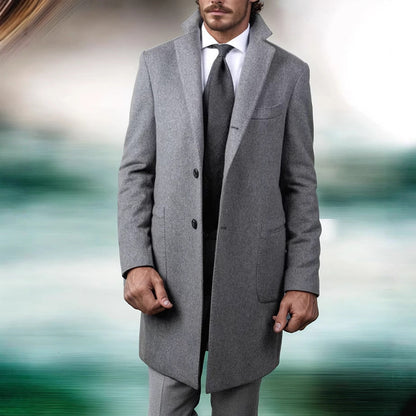 Eleganter Herren Trenchcoat Schwarz Modern mit Taschen - BerlinGlamour