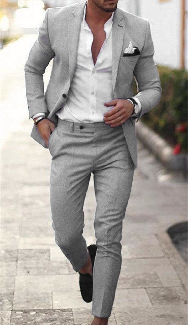 Herrenanzug Zweiteilig Slim Fit Business Anzug