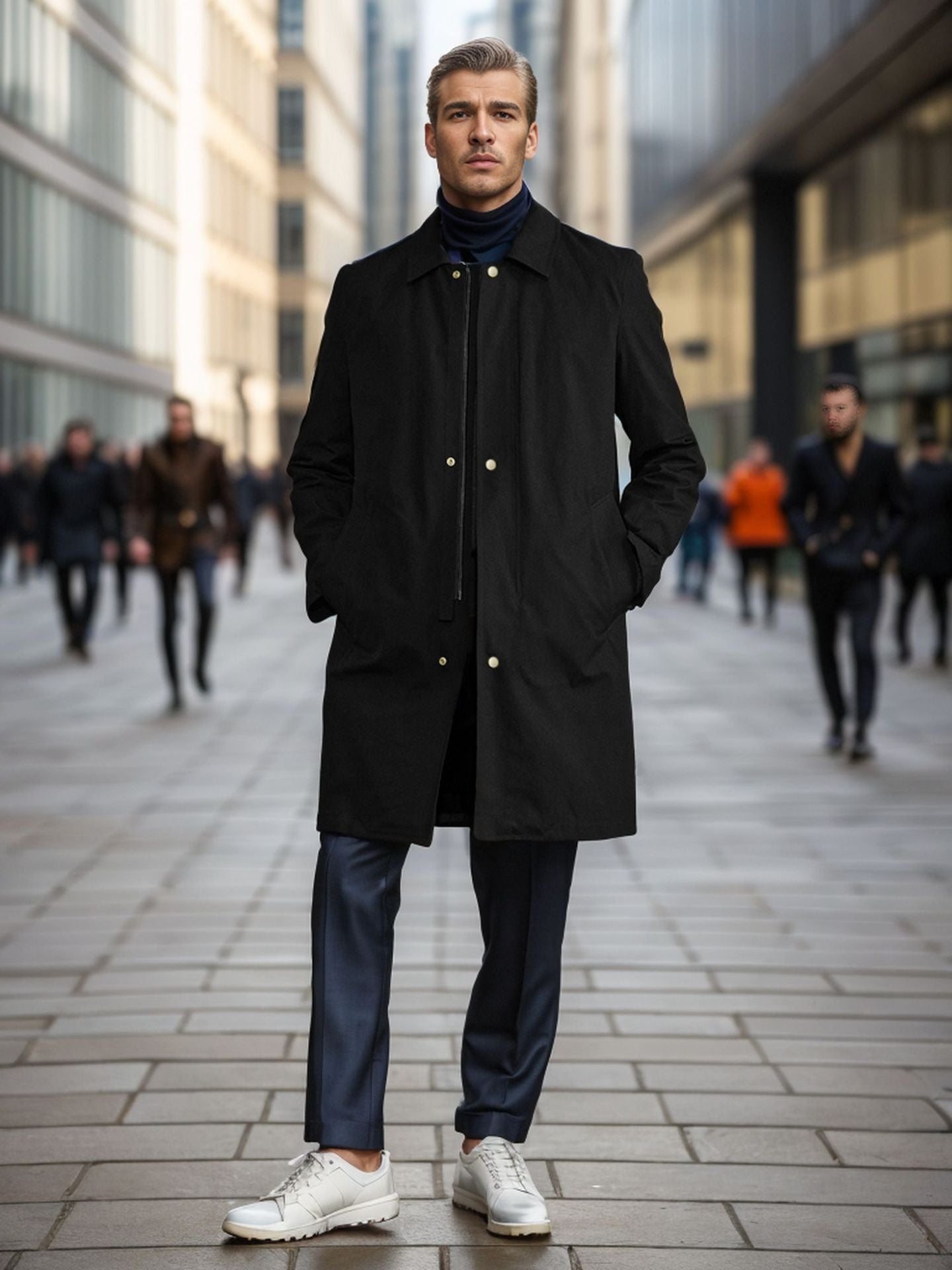 Herrenmantel Übergangsjacke Wasserabweisend Modern