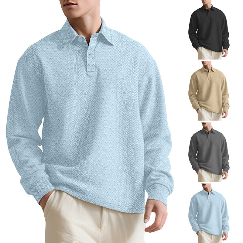 Herren Langarmhemd Modern Strukturiert Elegantes Design