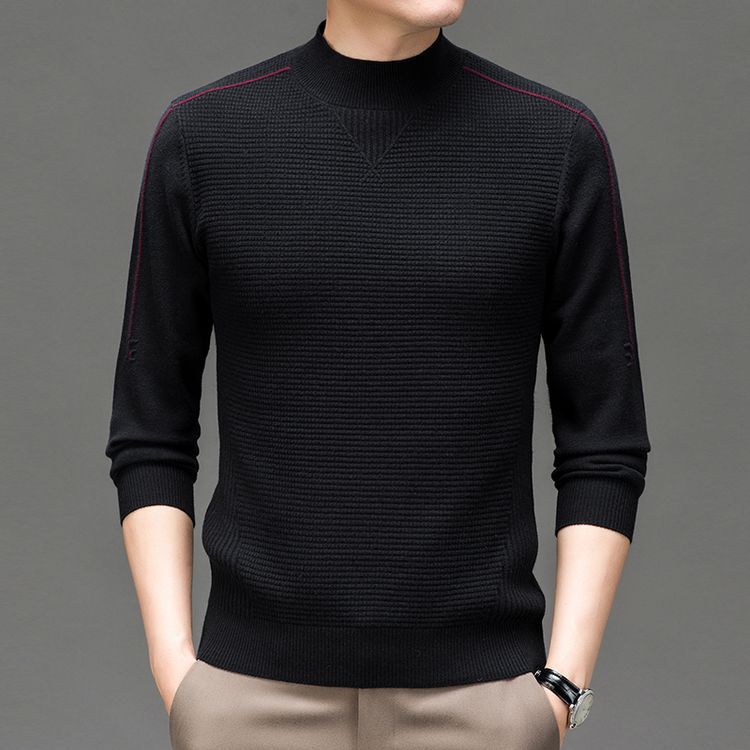 Herren Pullover Modern Strukturiert Hochgeschlossen