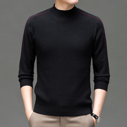 Herren Pullover Modern Strukturiert Hochgeschlossen
