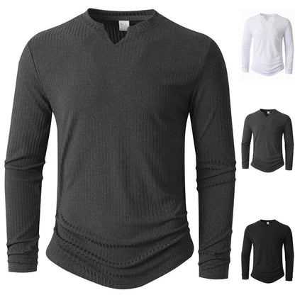 Herren Langarmshirt Rippstruktur Modern Glamour Style - BerlinGlamour