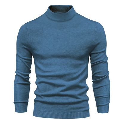 Herren Rollkragenpullover Weich Strickstoff Winter