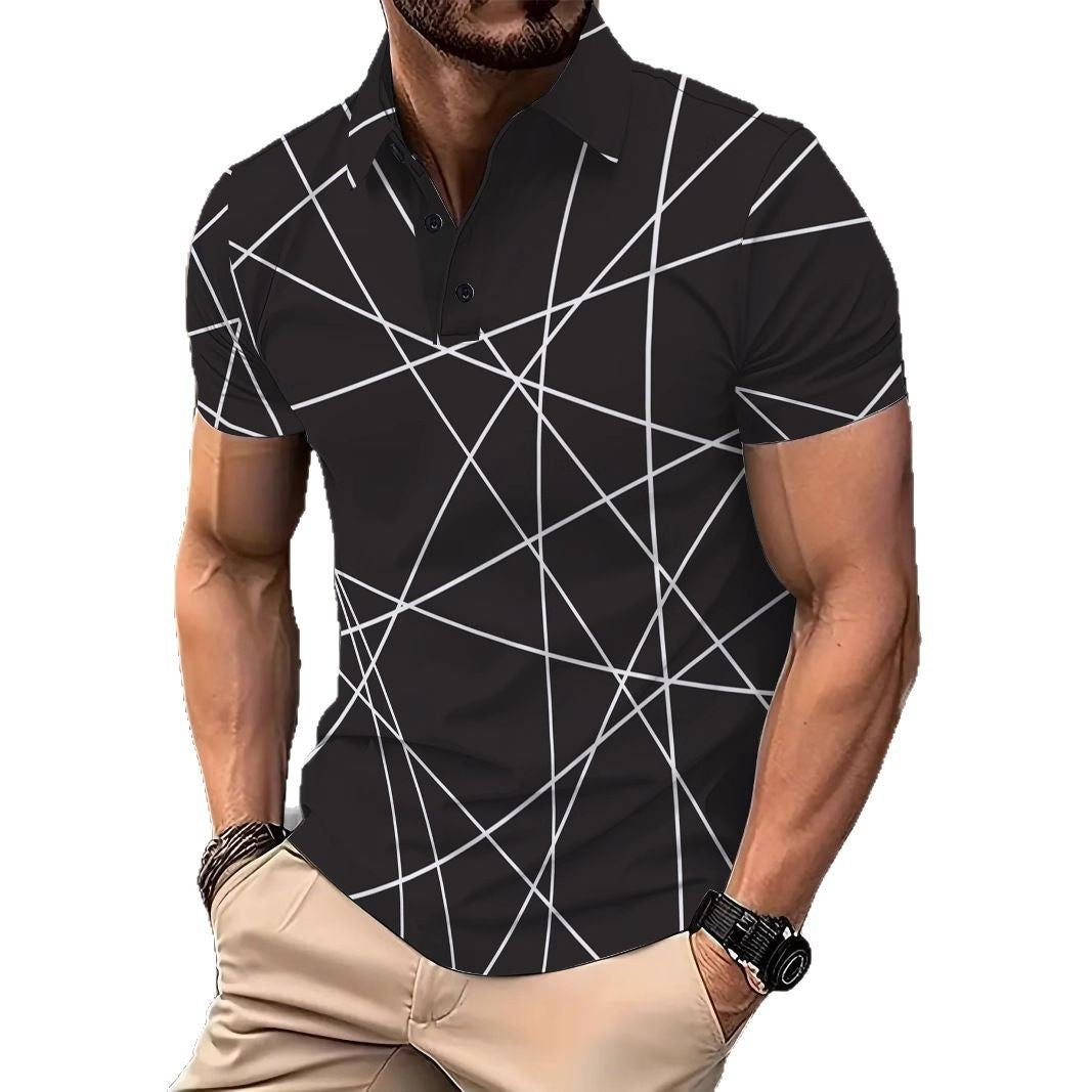 Herren Poloshirt Modern Geometrisches Design Slimfit