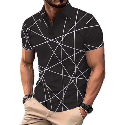 Herren Poloshirt Modern Geometrisches Design Slimfit