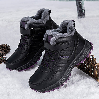 Damen Winterstiefel Warm Gefüttert Rutschfest Klettverschluss