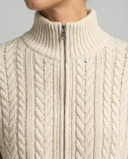 Damen Strickblouson Stehkragen Zweiwege Reißverschluss Cropped Modern