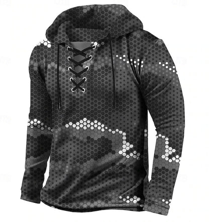 Herren Sweatshirt Hoodie Wabenmuster Trendig Modern