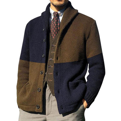 Herren Strickjacke Elegante Mit Kragen und Knöpfen Modern
