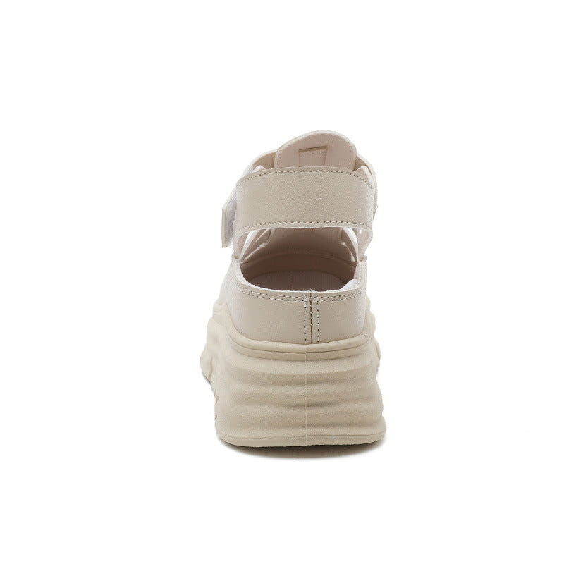 Damen Plateau Sandalen Hoch mit Verstellbaren Riemen und Weichem Insole