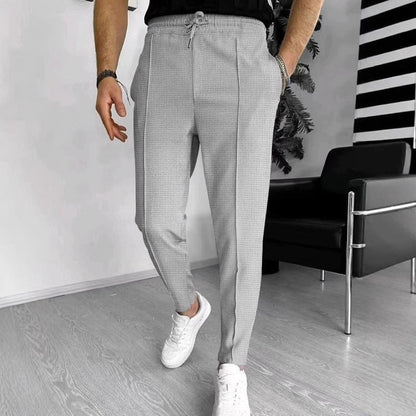 Herren Jogginghose Elastisch Mit Strukturdesign Schwarz