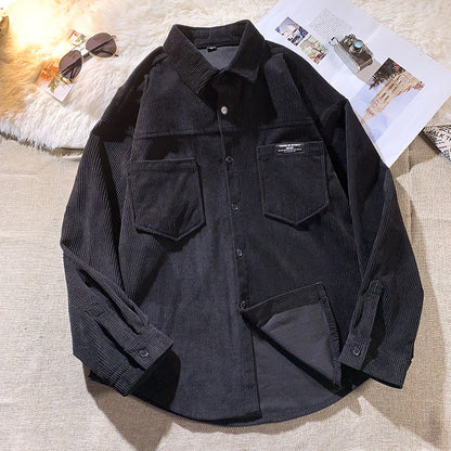 Herren Kordjacke Modern Schnitt mit Brusttaschen