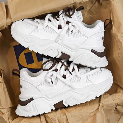 Damen Sneaker Sportlich Chunky Schnell Schnüren