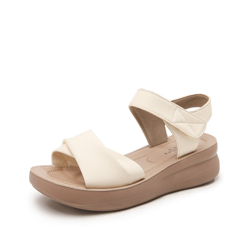 Damen Sandalen Komfortabel Riemensandal mit Kreuzband