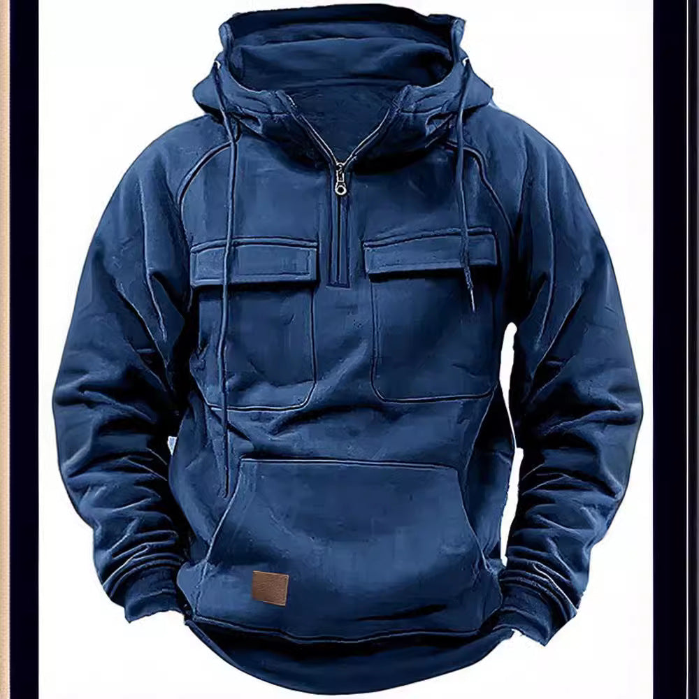 Herren Fleece Hoodie Großzügige Taschen Reißverschluss Warm
