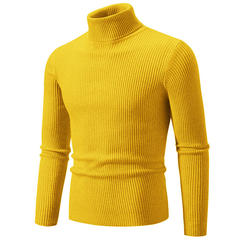 Herren Pullover Rollkragen Modern Feinripp Design