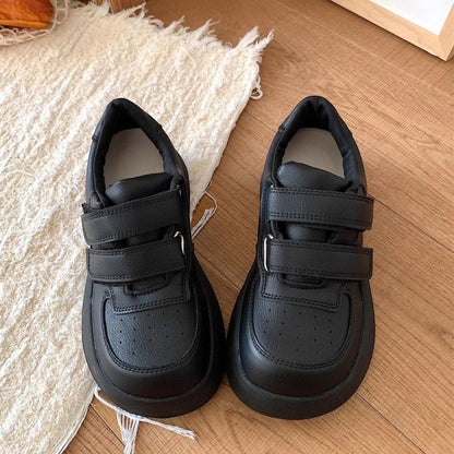 Damen Sneaker Komfortabel mit Klettverschluss Stylisch Schwarz