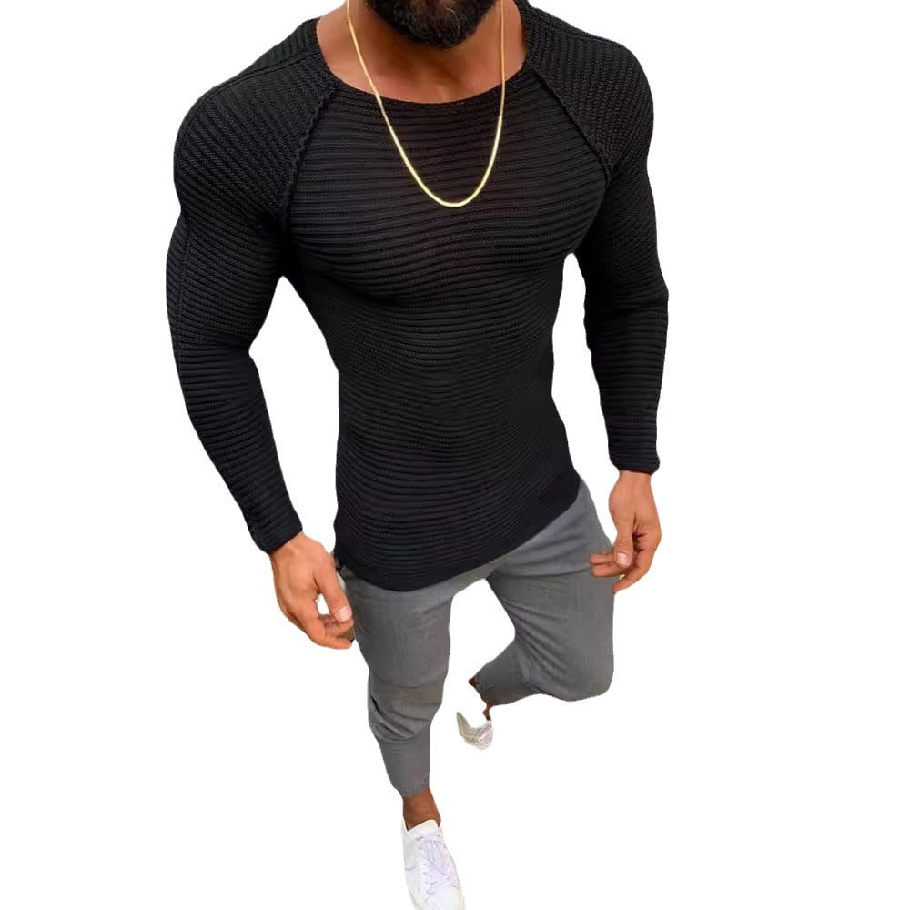 Herren Strickshirt Langarm Elegantes Design