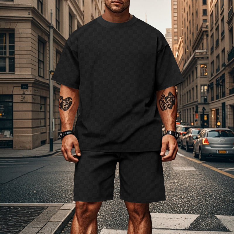 Herren Sport Set Kurzarm T-Shirt und Shorts Leichtathletik