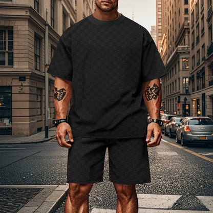 Herren Sport Set Kurzarm T-Shirt und Shorts Leichtathletik