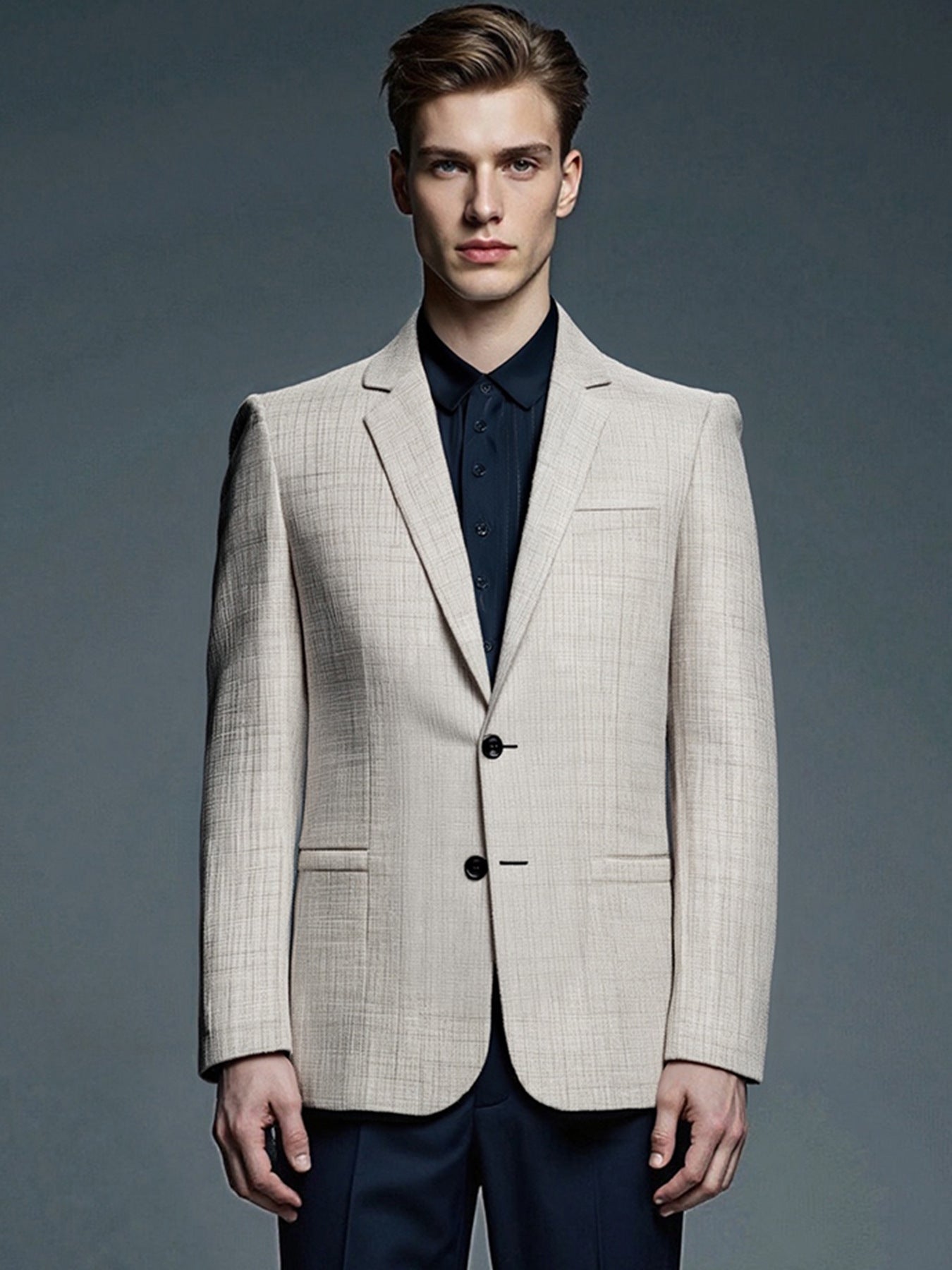 Herren Anzugblazer Modern Strukturiert SlimFit