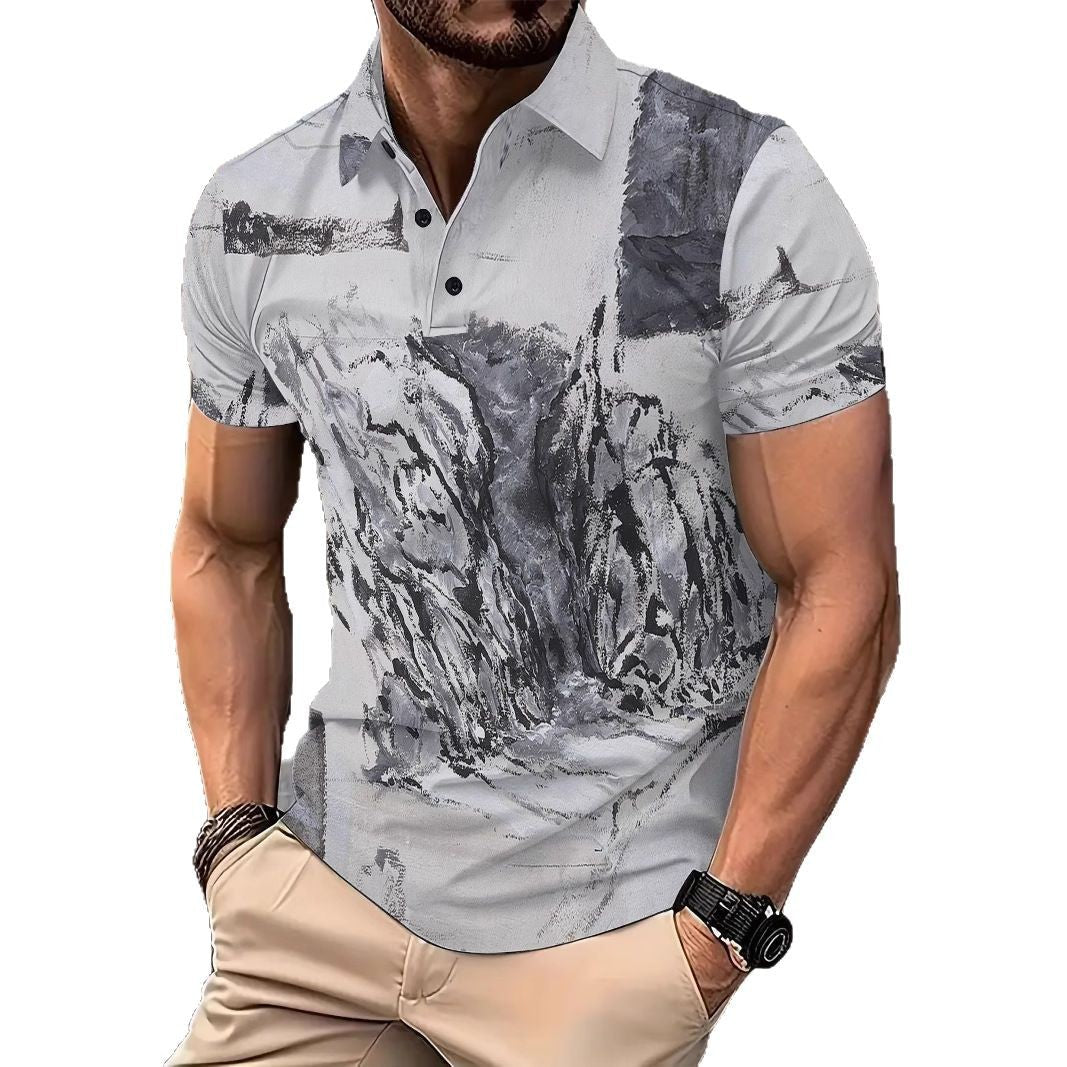 Herren Poloshirt Kurzarm Grafik T-Shirt Berlin Style