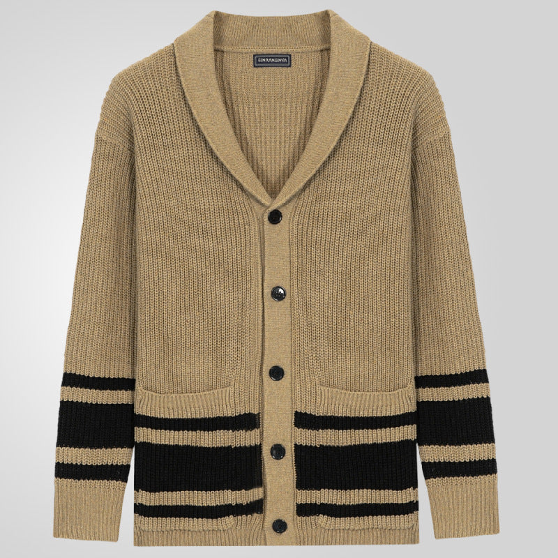 Herren Strickjacke Waffelmuster Modern mit Taschen - BerlinGlamour