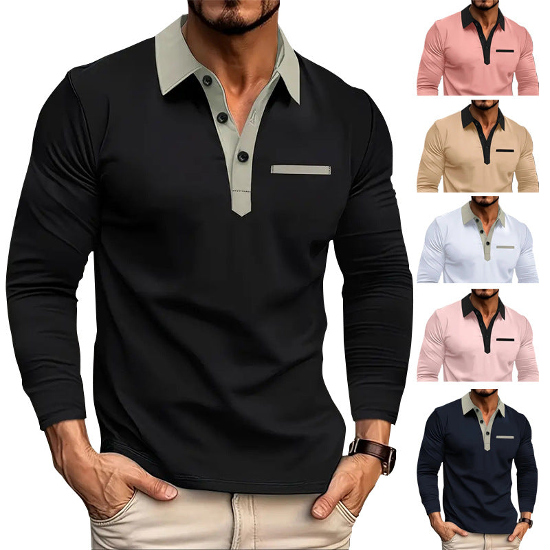 Herren Poloshirt Modern Kragen Brusttasche Trendig - BerlinGlamour