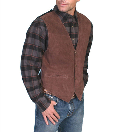 Lederweste Herren Wildleder Schwarz Elegent