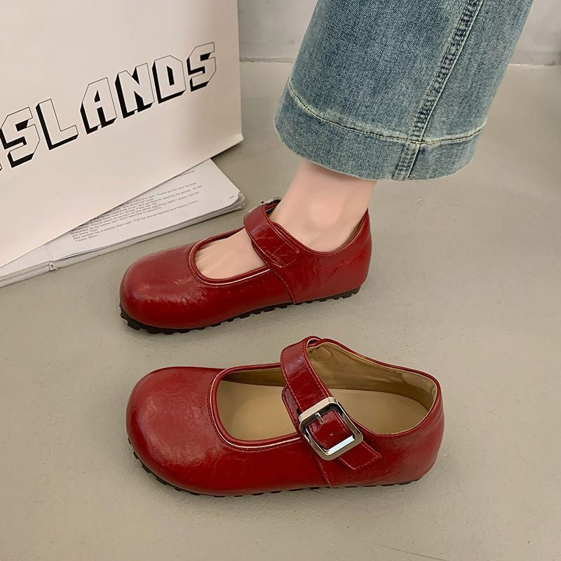Damen Ballerinas mit Riemen Rutschfest Modisch Schwarz - BerlinGlamour