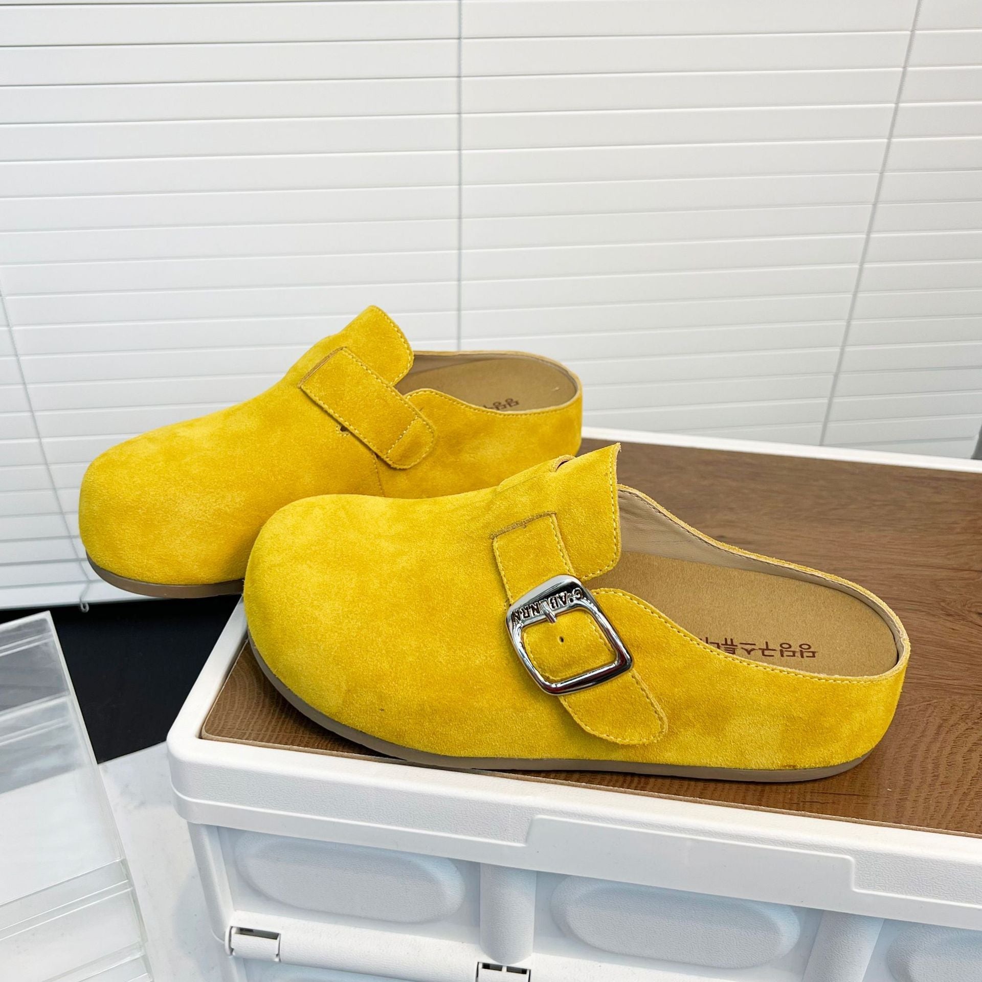 Damen Clogs Bequem Wildleder Verstellbar Ergonomisch - BerlinGlamour