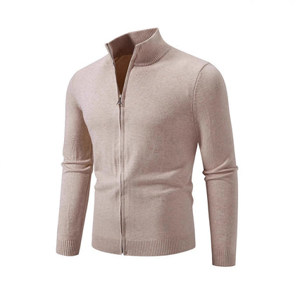 Strickpullover Herren Modern mit Reißverschluss Hochkragen