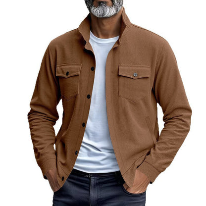 Herren Kordjacke Lässig mit Brusttaschen Modern