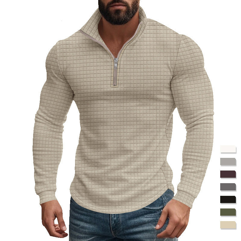 Herren Funktionsshirt Hochkragen Strukturiert Sportlich - BerlinGlamour