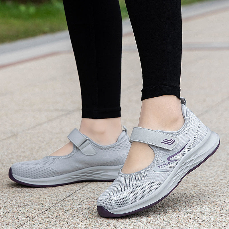 Damen Sport Sneaker Slip-On mit Klettverschluss