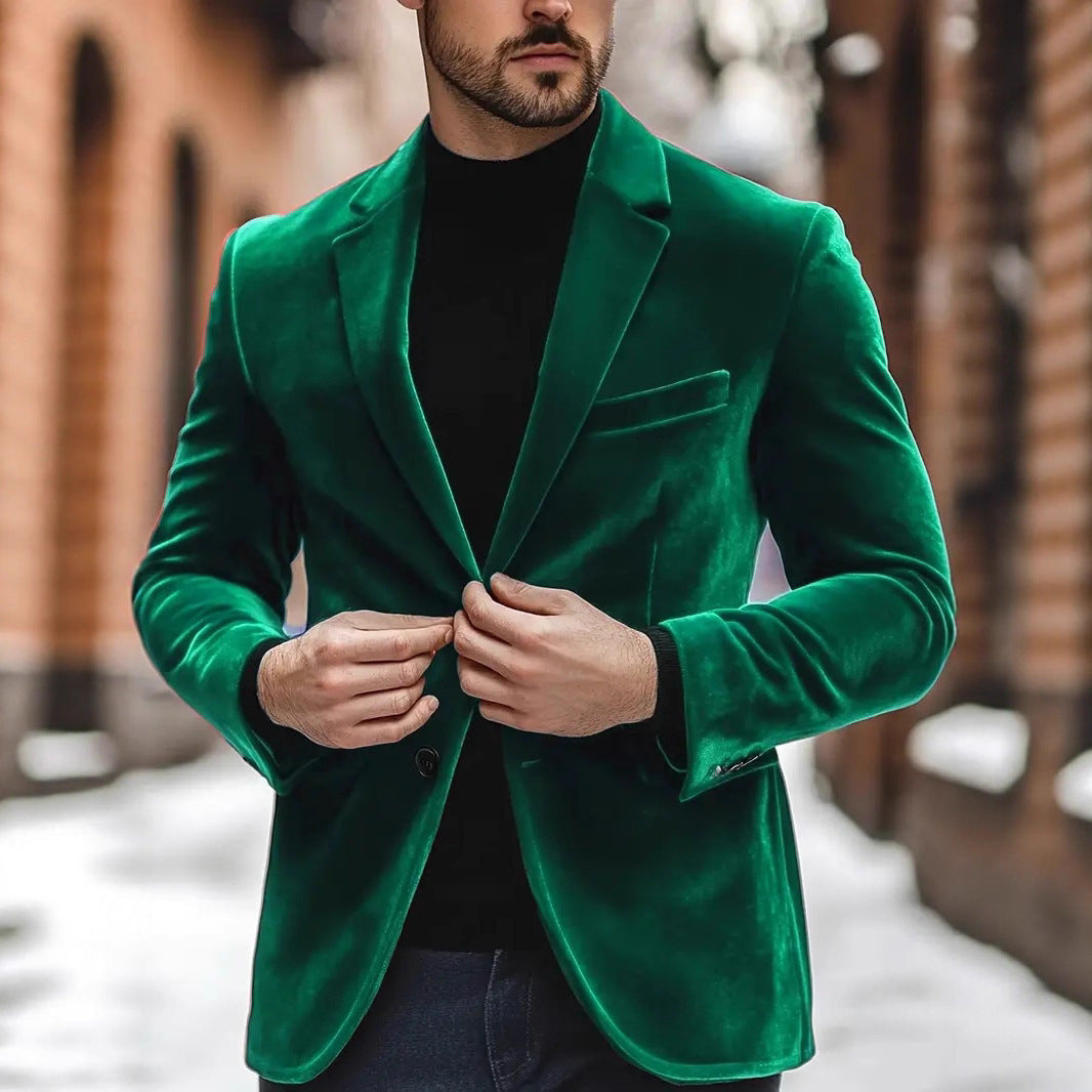 Eleganter Herren Samt Blazer Moderner Schnitt schwarz - BerlinGlamour