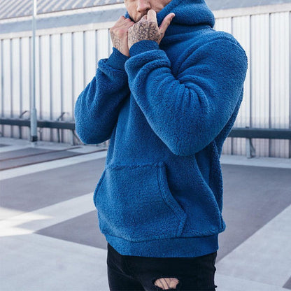 Herren Kapuzenpullover Weich Teddyfleece Kängurutasche Modern
