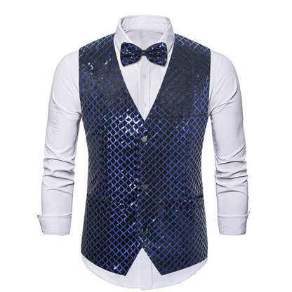 Herren Blazer Elegant Pailletten Verschluss Mit Fliege