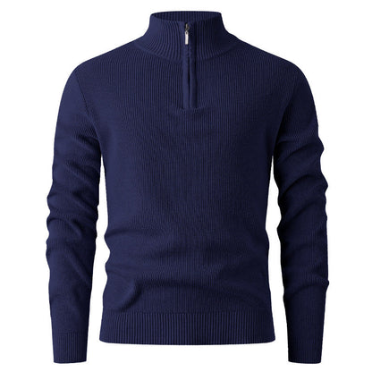 Herren Strickpullover Stehkragen Modern Reißverschluss