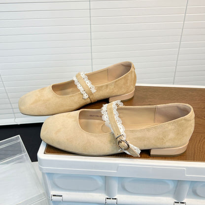 Damen Mokassins Spitzenverzierung Frauen Schuhe Mode