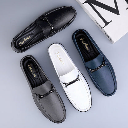 Damen Mokassins aus Leder mit Schnallenverschluss Elegante Schuhe