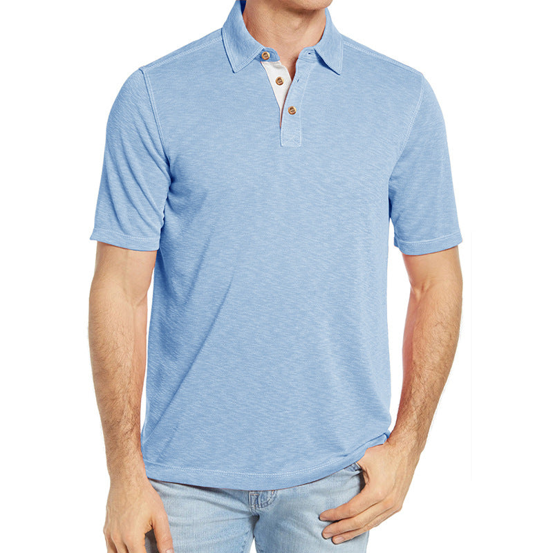 Herren Polo-Shirt Modern Knopfverschluss Eleganz