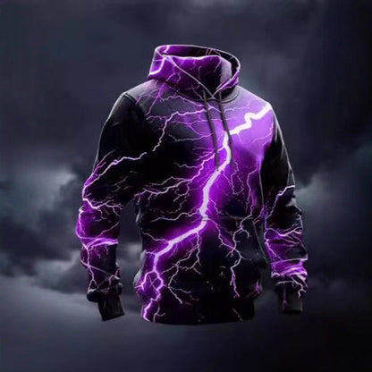 Herren Kapuzenpullover Blitz Design Sportlich Modern