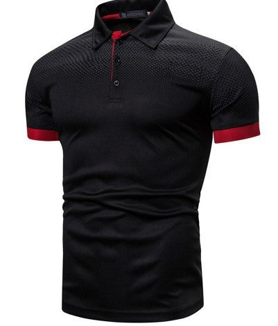 Herren Poloshirt Farbverlauf Modern Kontrastdetails