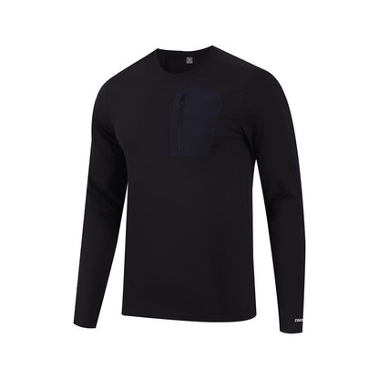 Herren Langarmshirt Funktionsshirt mit Brusttasche Sportlich