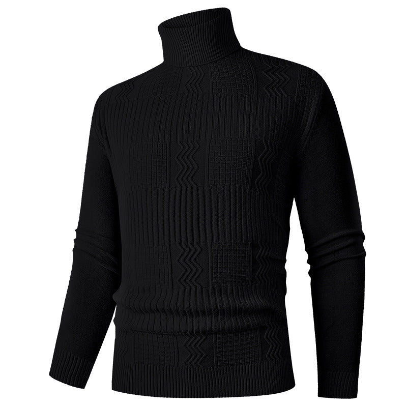 Herren Rollkragenpullover Elegant Strukturiert Modern