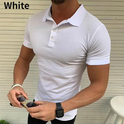 Herren Polohemd Slim Fit Moderner Kragen