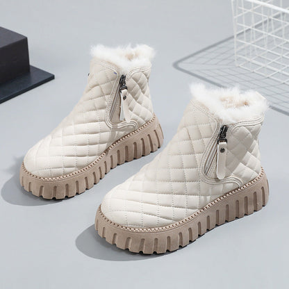 Damen Winterstiefel Fleece Warm Reißverschluss
