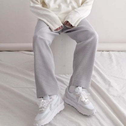 Herren Chino-Hose Plissiert Elastisch Modern
